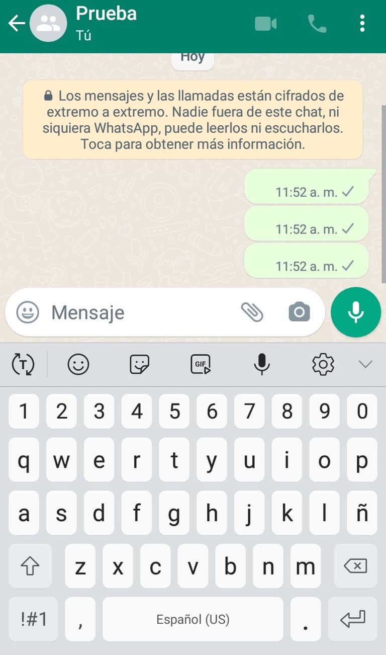 Así se ven los mensajes vacíos en WhatsApp