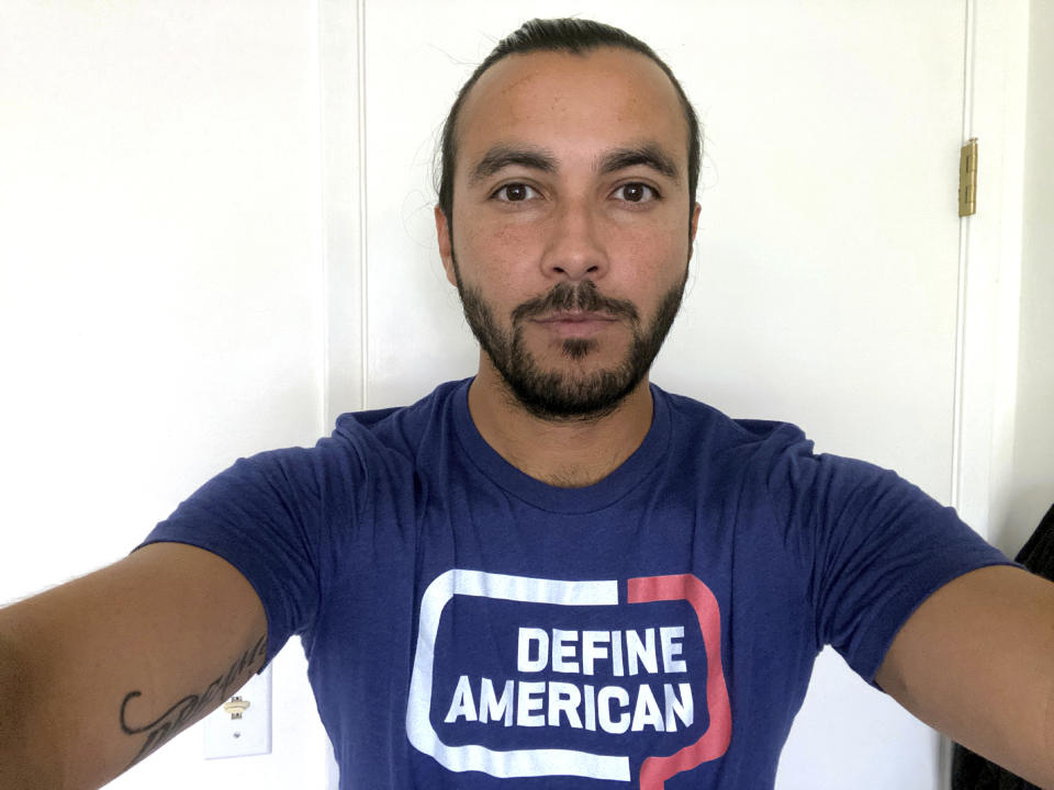 This Wednesday, June 3, 2020 selfie shows Adrián Escárate at the home he's staying in Santa Cruz, Calif. Escárate, 31, is enrolled in Deferred Action for Childhood Arrivals, an Obama-era program that shields immigrants who were brought to the U.S. as children from deportation while allowing them to work. The Trump administration ended DACA in 2017, resulting in legal challenges. The Supreme Court is expected to rule soon on whether Trump can end the program. (Adrián Escárate via AP)