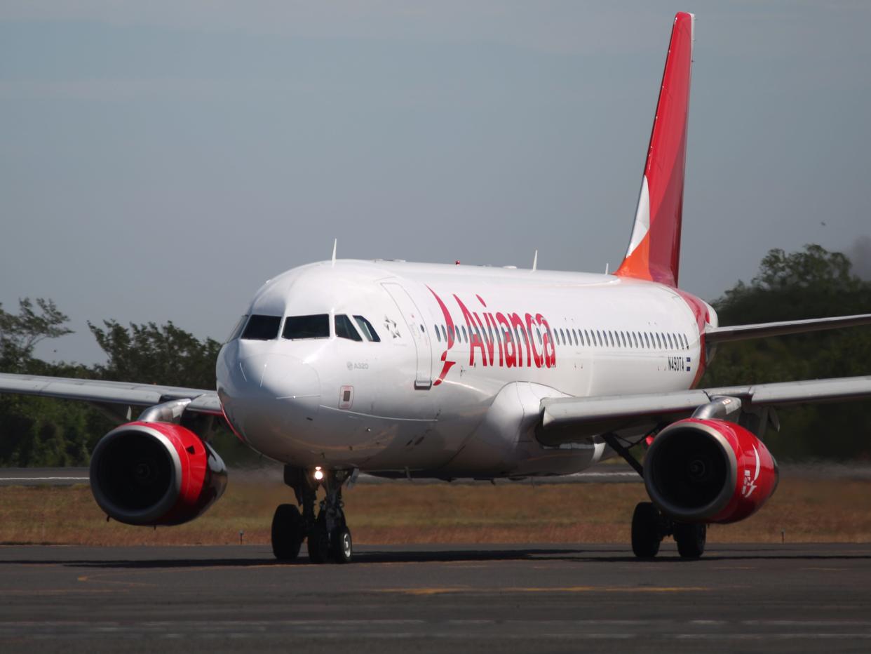 FILE PHOTO: An Avianca Airlines plane is seen at the Monsenor Oscar Arnulfo Romero International Airport in San Luis Talpa, El Salvador, January 17, 2018. REUTERS/Jose Cabezas