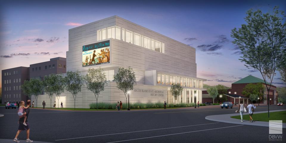A rendering from 2019 of a proposed new State Archives building on Smith Street.