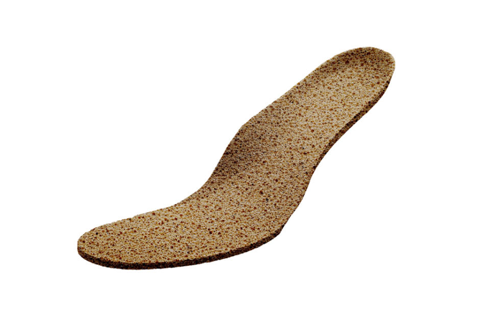 The Dreamcell Xpresso performance insole made with 20% spent coffee grounds. - Credit: Courtesy of Dahsheng Chemical
