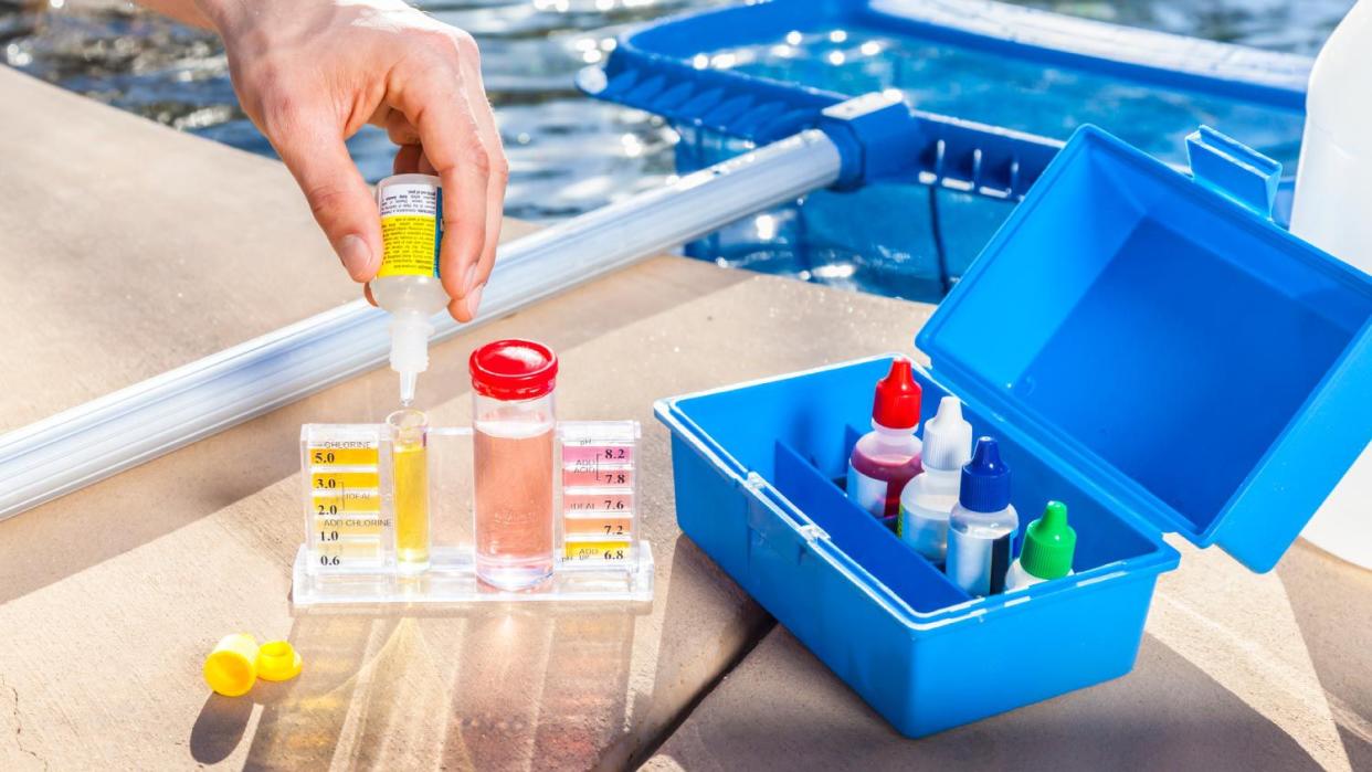 A pool chemistry testing