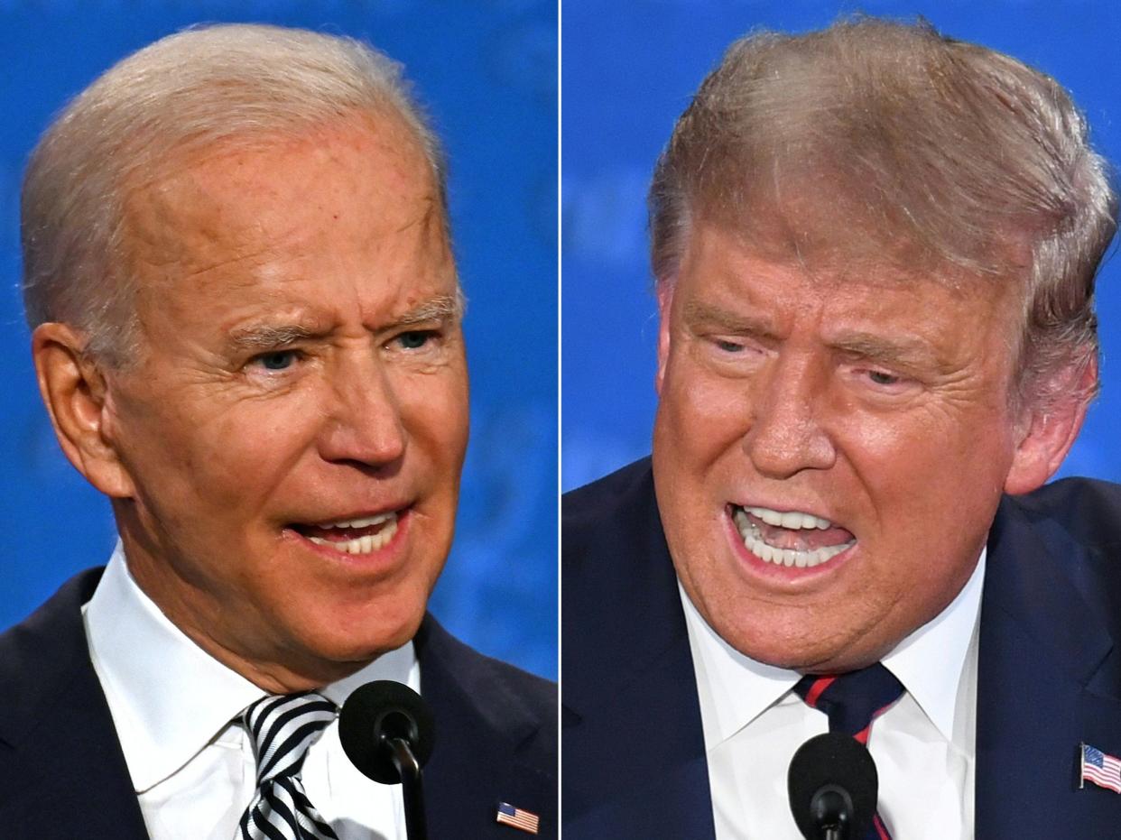 Donald Trump on Joe Biden: 'He's shot, folks!' (AFP via Getty Images)