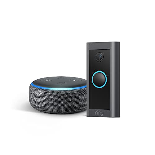 Ring Video Doorbell Wired bundle with Echo Dot (Gen 3) - Charcoal