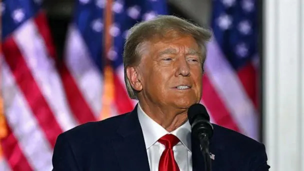 PHOTO: Former President Donald Trump delivers remarks at Trump National Golf Club Bedminster in Bedminster, N. J., on June 13, 2023. (Ed Jones/AFP via Getty Images)