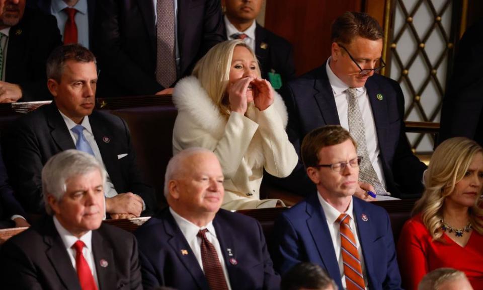 Marjorie Taylor Greene heckles the president during his State of the Union address.