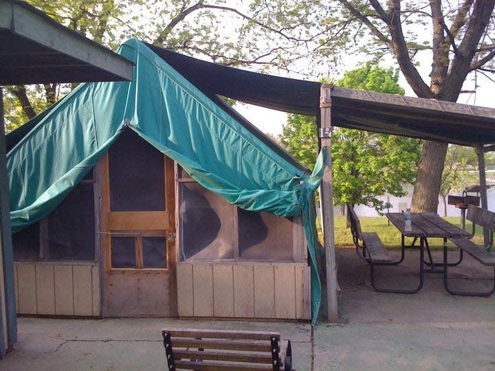 The military-style tents at Camp Dearborn in Milford have been deemed a "critical infrastructure failure" and will be closed for the upcoming camping season.