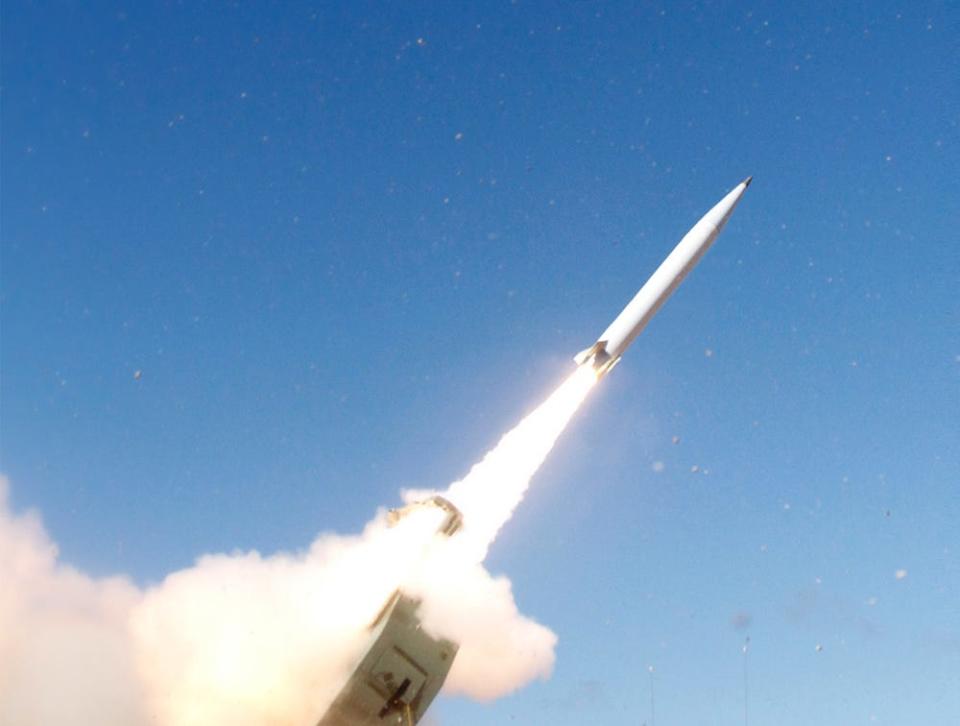 A Precision Strike Missile is fired.