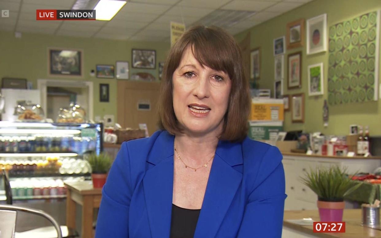 Rachel Reeves, the shadow chancellor, is interviewed on BBC Breakfast this morning