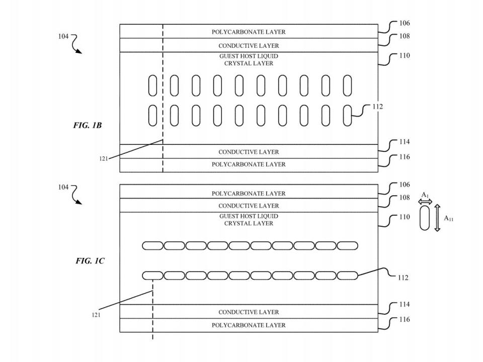 Apple Patent 10,843,535 B1 System and Method for Dynamic Privacy and Window Tinting November 24 2020