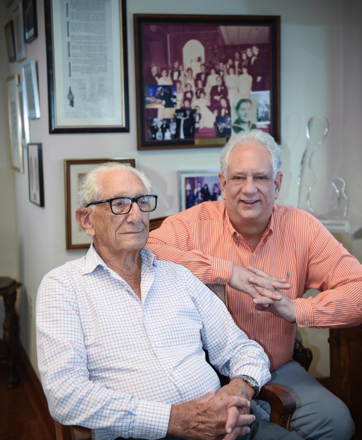 Century Village's original developer, H. Irwin Levy, and his son, Mark Levy. The elder Levy died this week.