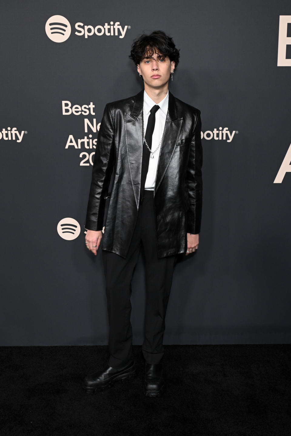 Landon Barker at the Spotify Best New Artist Party held at Paramount Studios on February 1, 2024 in Los Angeles, California.