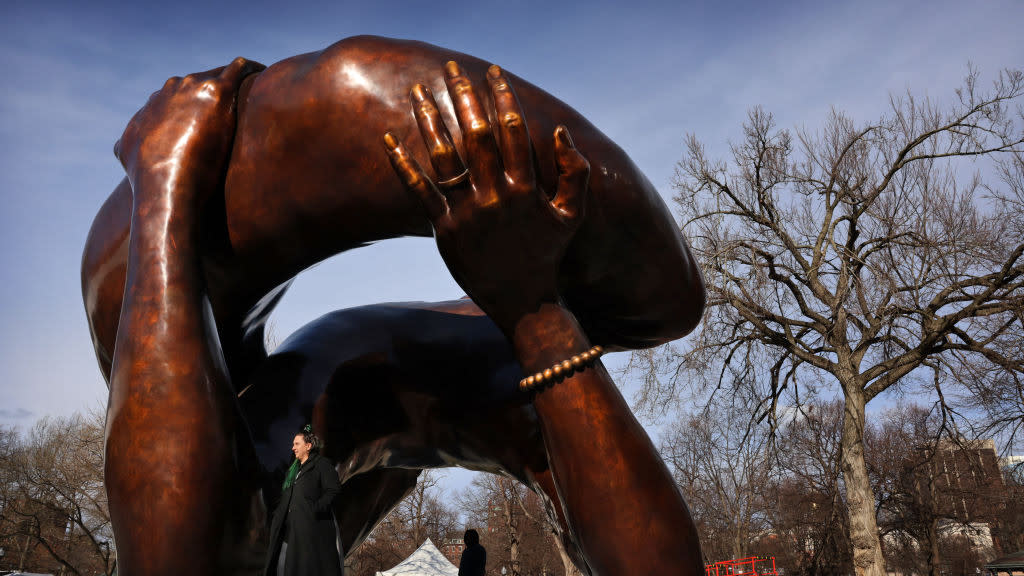 MLK embrace statue