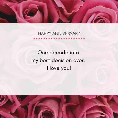 10-Year Wedding Anniversary Messages