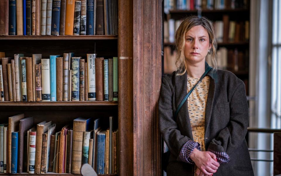 Camilla Grudova, author of The Coiled Serpent, in Edinburgh Central Library