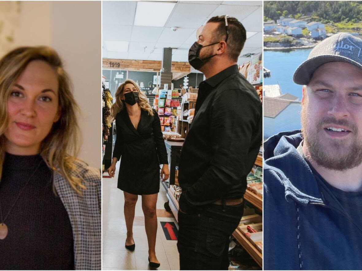 From left, the people behind Corner Brook's Hue & Draw hotel, Urban Market 1919 in St. John's, and 618 Entertainment in Twillingate have had to adapt under the COVID-19 pandemic. (Submitted by Autumn Gale/Sandra Lee/Mike McDonald - image credit)