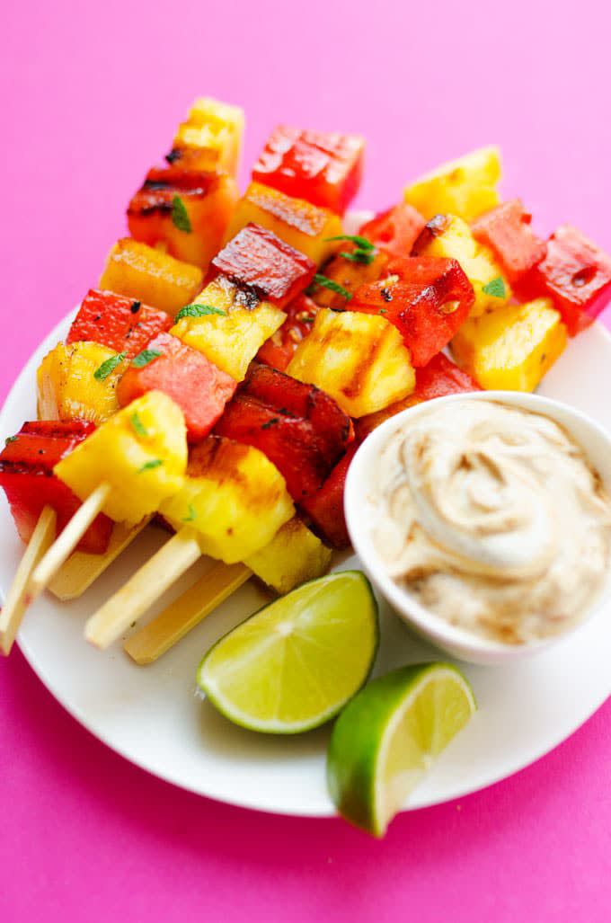 Watermelon and Pineapple Grilled Fruit Skewers
