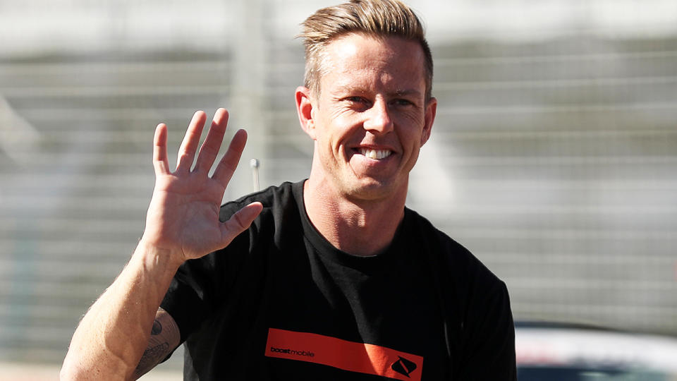 James Courtney, pictured here during the drivers' parade at the opening round of the 2020 Supercars season.