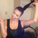 Celebrity photos: Kim Kardashian had a good old posing session on Twitter as she waited to go on live TV. After downing an energy drink, Kimmy K was full of beans and posted this funny picture. [Copyright Kim Kardashian]