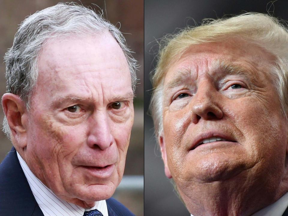 A combination image of billionaire Michael Bloomberg and Donald Trump: AFP via Getty Images