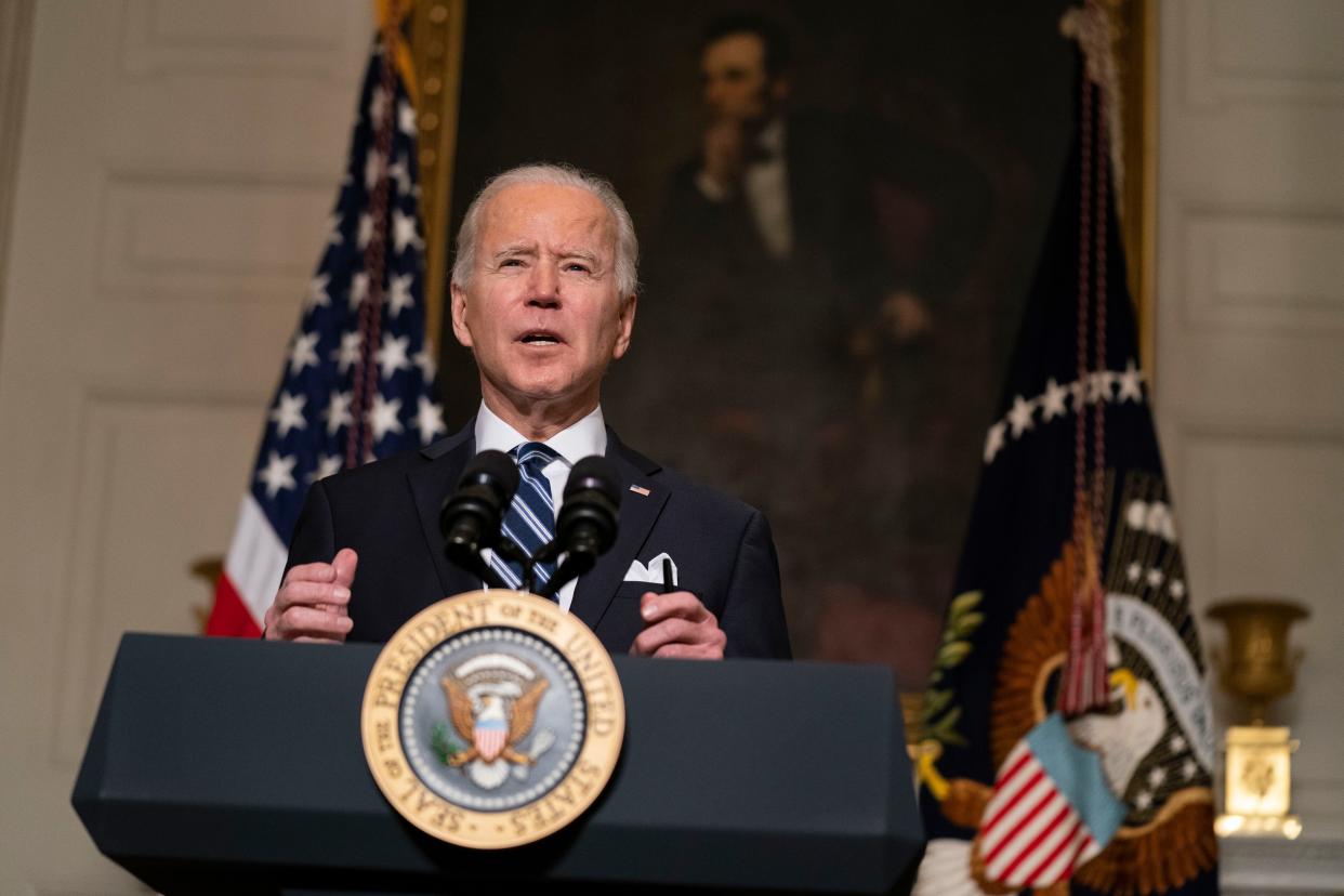 President Biden delivers remarks on climate change at the White House on Wednesday. 