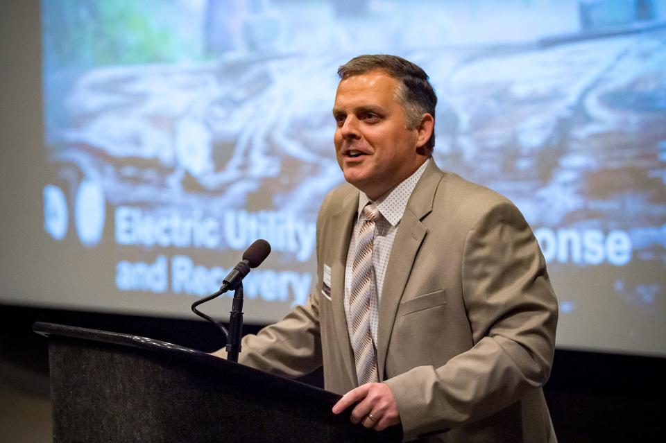 Jeff Stewart- LUS Director speaking at LUS  summit of statewide electricity providers at the LITE center ahead of hurricane season. Friday, May 20, 2022.