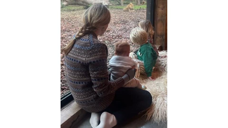 Carrie and her brood enjoying a stay at Port Lympne Safari Park in Kent 