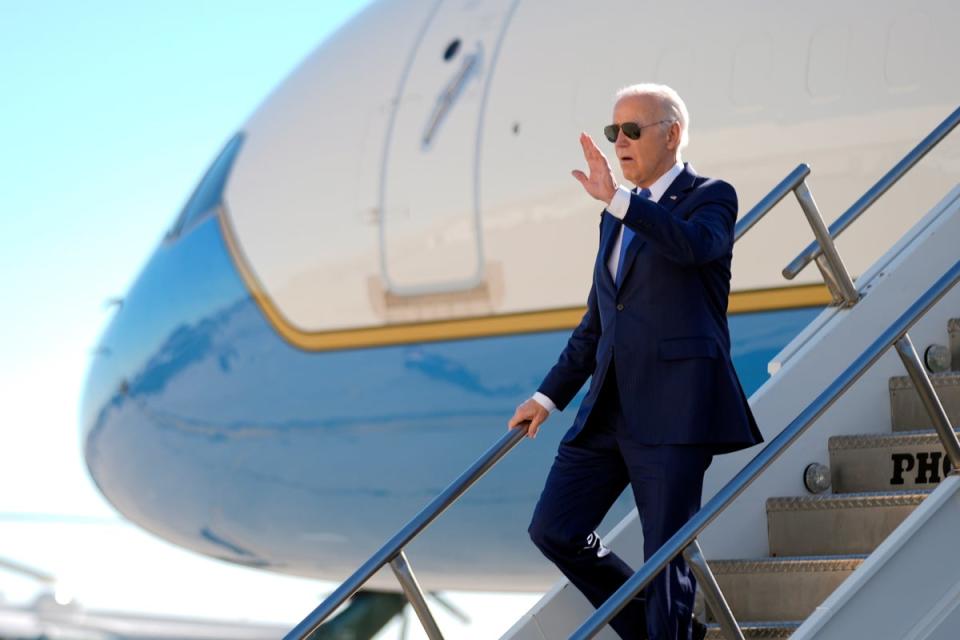 President Joe Biden arrives into New York for campaign events (AP)