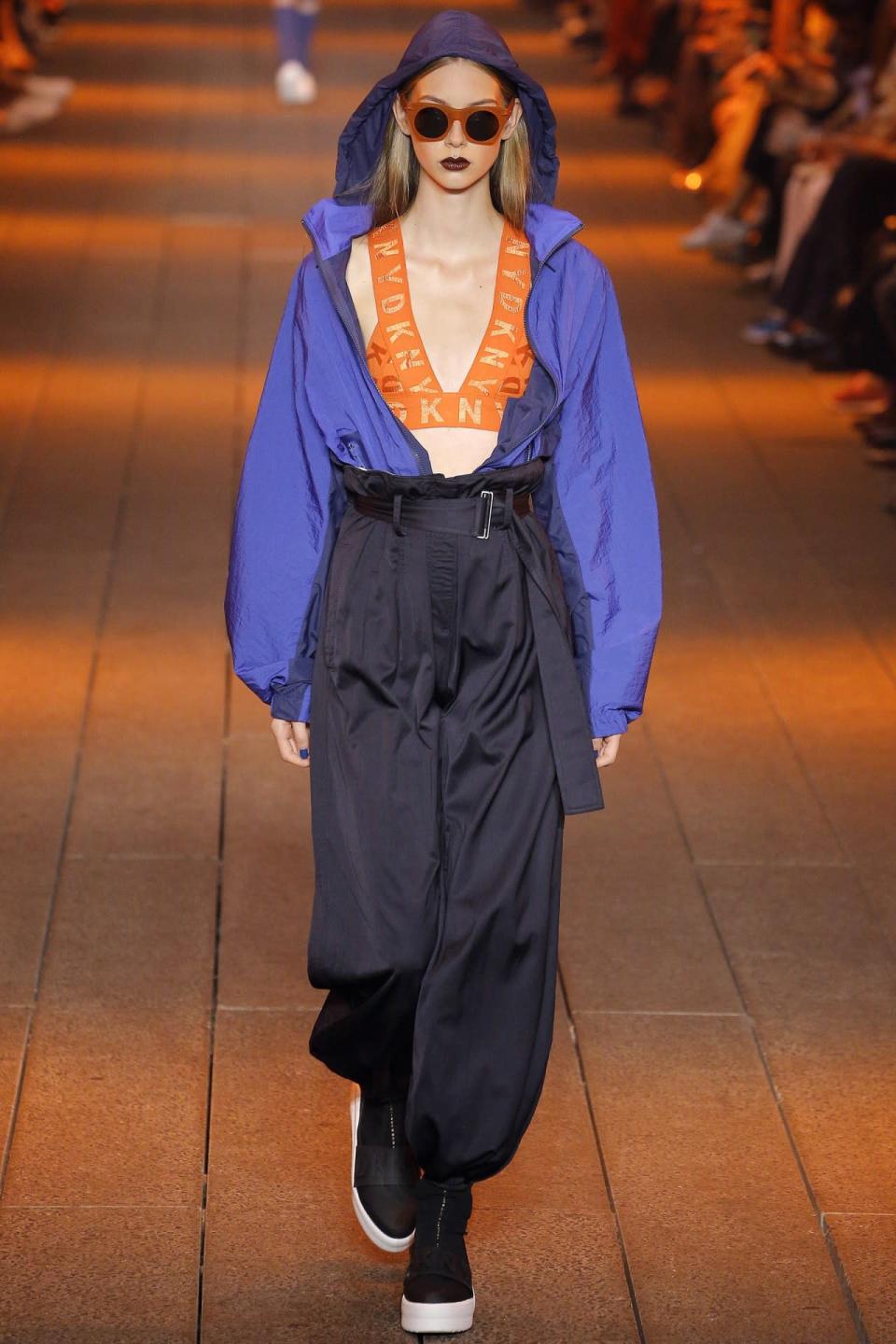 A model at the DKNY September 2016 runway show in New York. 