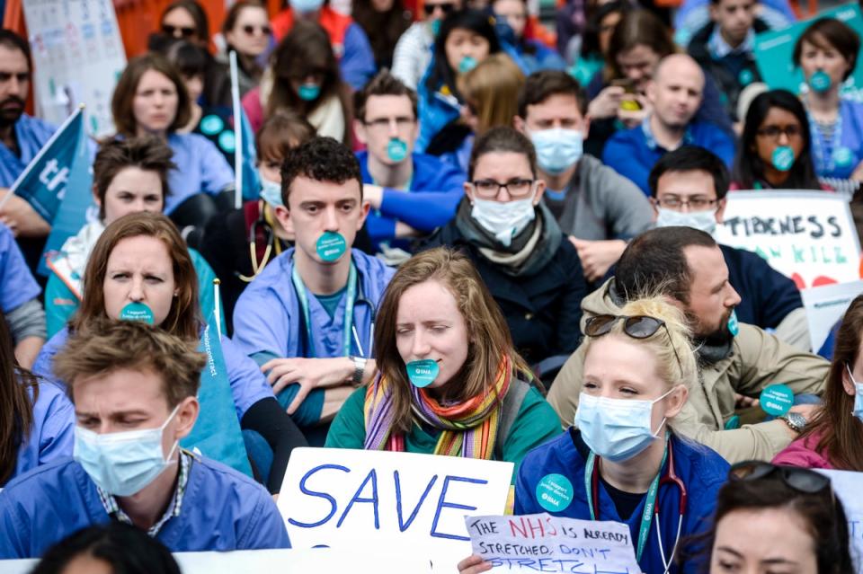 Junior doctors on strike (PA)