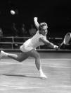 <p>One of the last stars of the amateur era, Hard won 21 Grand Slam tennis championships in the 1950s and early '60s, mostly in doubles. The hard-serving Californian was the top-ranked American woman from 1960-63.</p> 