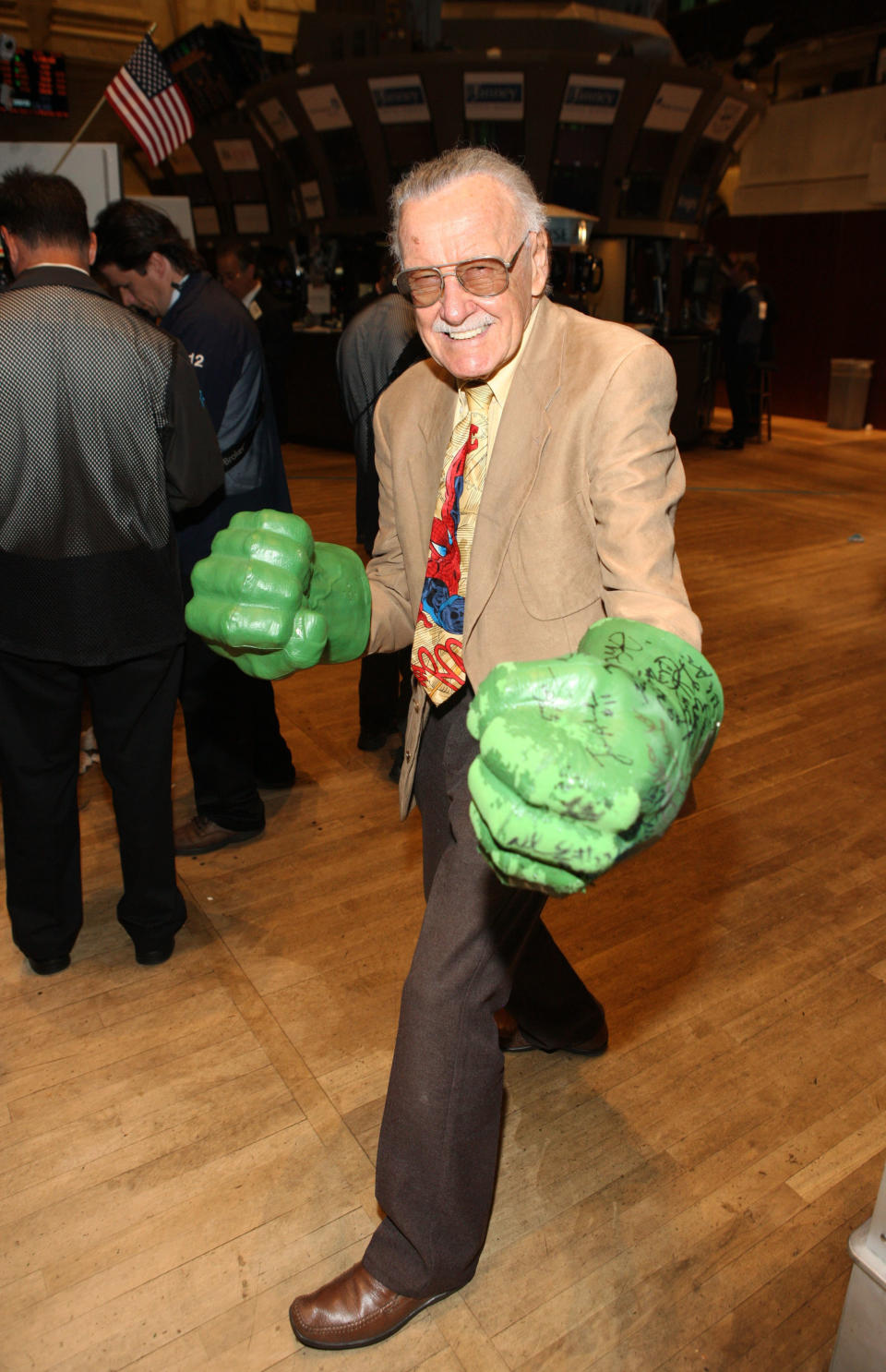 Cartoonist Stan Lee visits the New York Stock Exchange on October 5, 2010 in New York City.&nbsp;