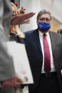 U.S. Attorney General William Barr listens during a tour at the Georgia Center for Child Advocacy on Monday, Sept. 21, 2020, in Atlanta. (AP Photo/Brynn Anderson)