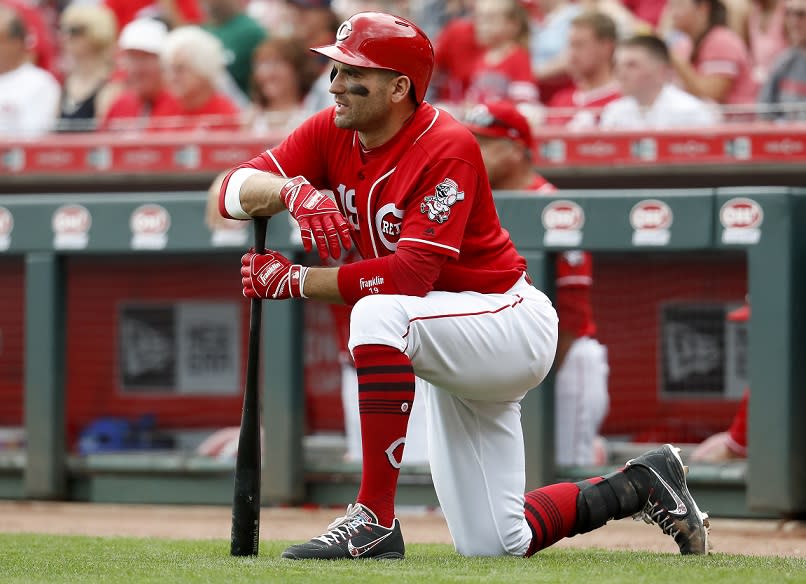 The Cincinnati Reds aren’t happy about the pitch that injured first baseman Joey Votto. (AP)