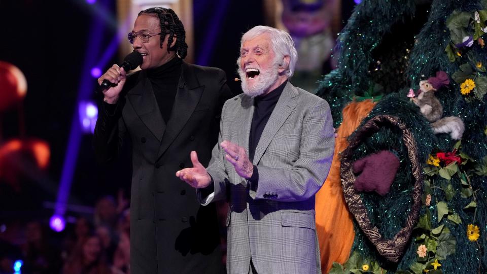 Nick Cannon and Dick Van Dyke on The Masked Singer season 9