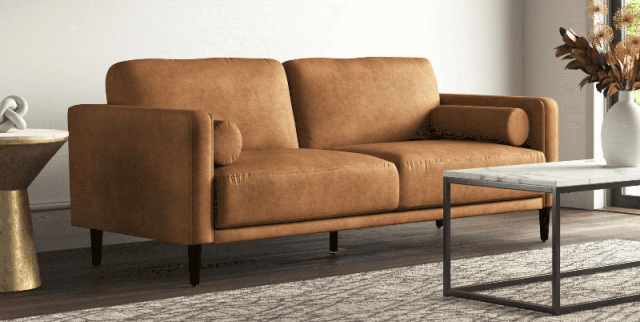 Nathan: Modular Brown Leather Sofa for Media Rooms