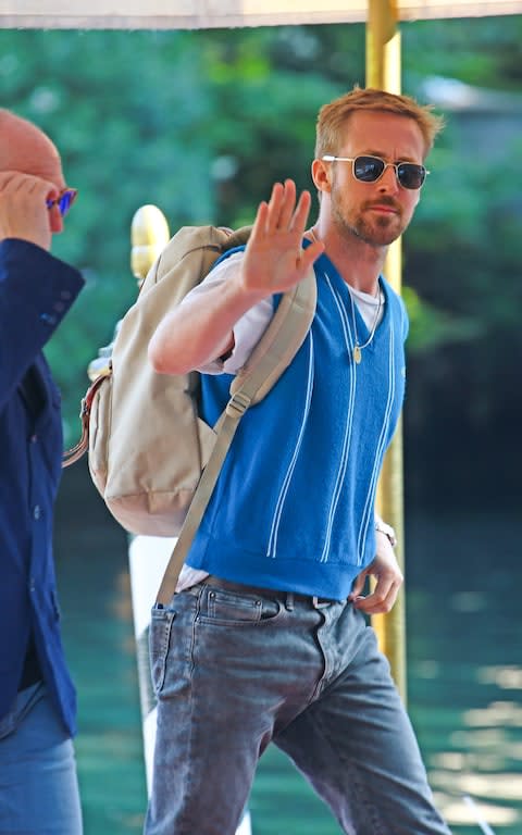 Ryan Gosling in a Lacoste tank top at the Venice Film Festival