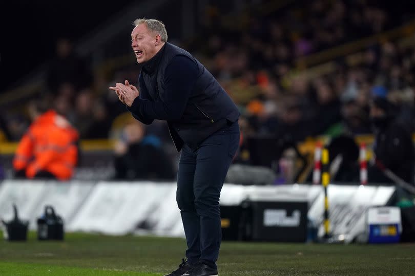 Steve Cooper, pictured shouting instructions to his Nottingham Forest team, could become the new Leicester City manager