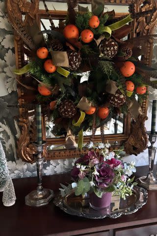 <p>Jenna Bush Hager/Instagram</p> Bush Hager used clementines and cloves to decorate a wreath.