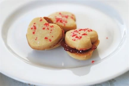 Mini Shortbread Heart Sandwich Cookies