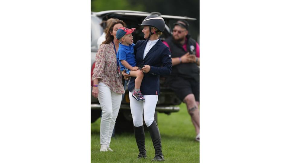 Lucas and Zara Tindall on Day Four of the Badminton Horse Trials at Badminton House, Badminton, Gloucestershire, UK, on the 12th May 2024.Picture by James Whatling