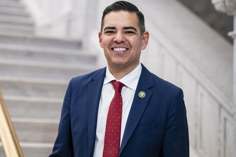 Representative Robert Garcia, a Democrat from California, poses for a portrait while touring the Library of Congress in Washington, DC, US, on Tuesday, Jan. 31, 2023. Garcia, elected as the House freshman class president, borrowed the first issue of the Superman comic book from the Library of Congress for his swearing in ceremony this month.