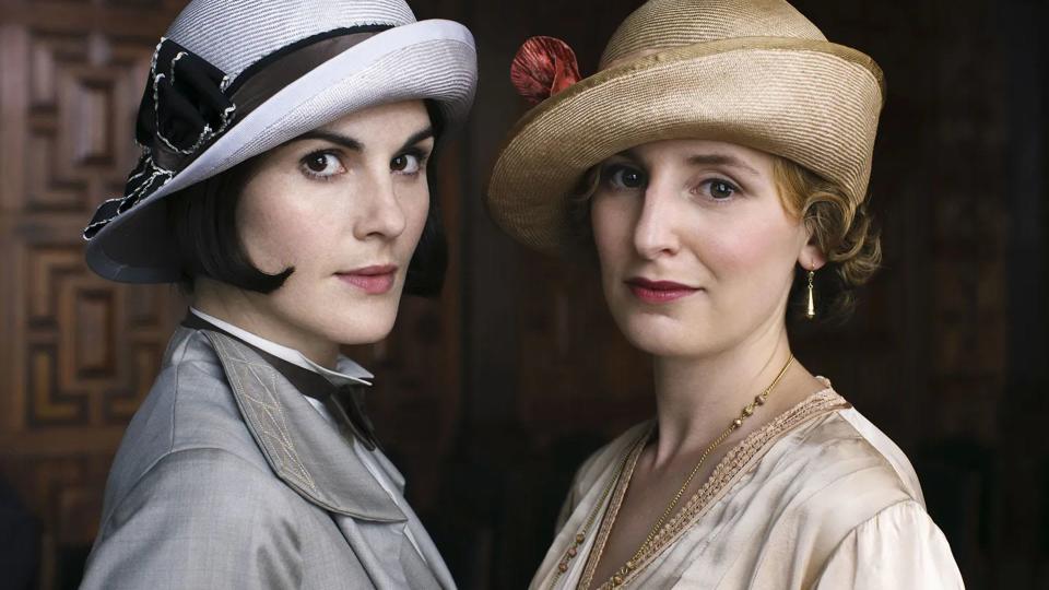 Michelle and Laura as Lady Mary and Lady Edith in Downton Abbey