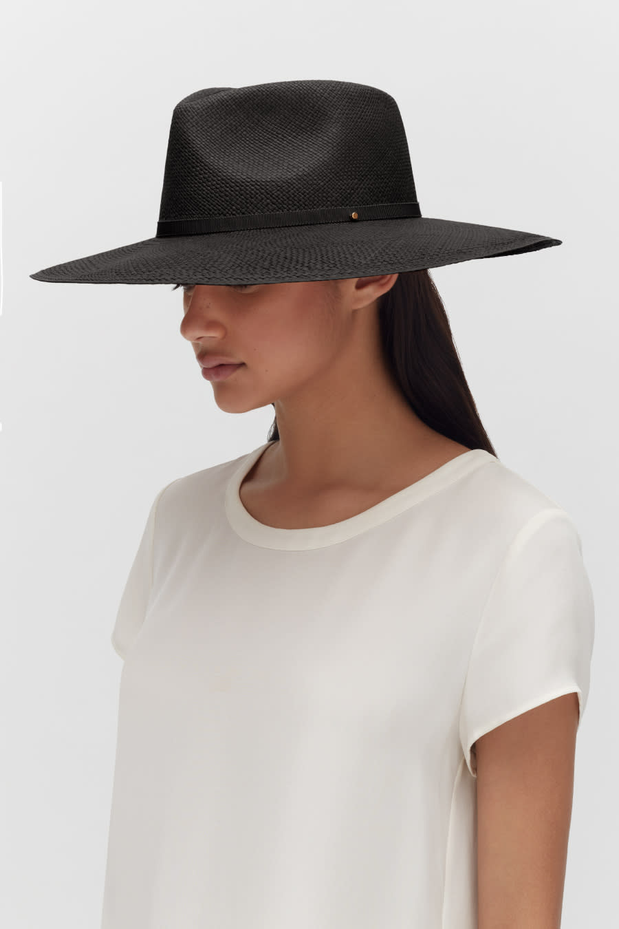 Cuyana’s Wide Brim Ecuador Hat in black.