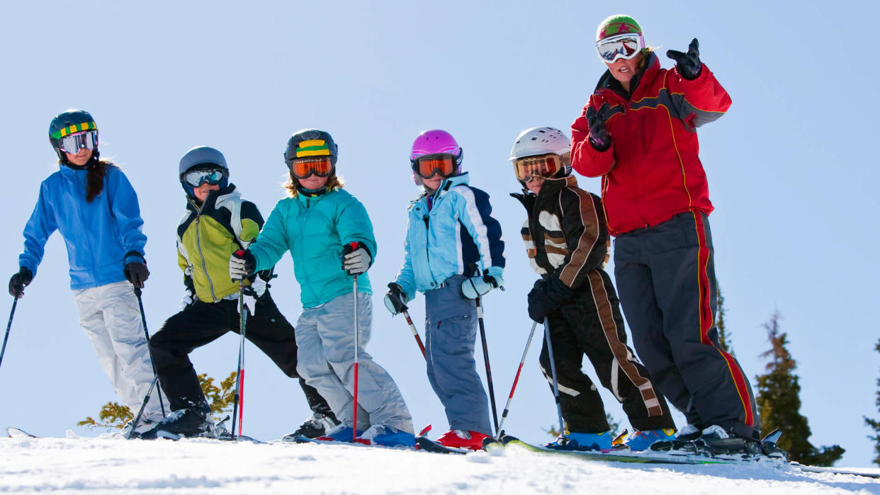 Ski school group.