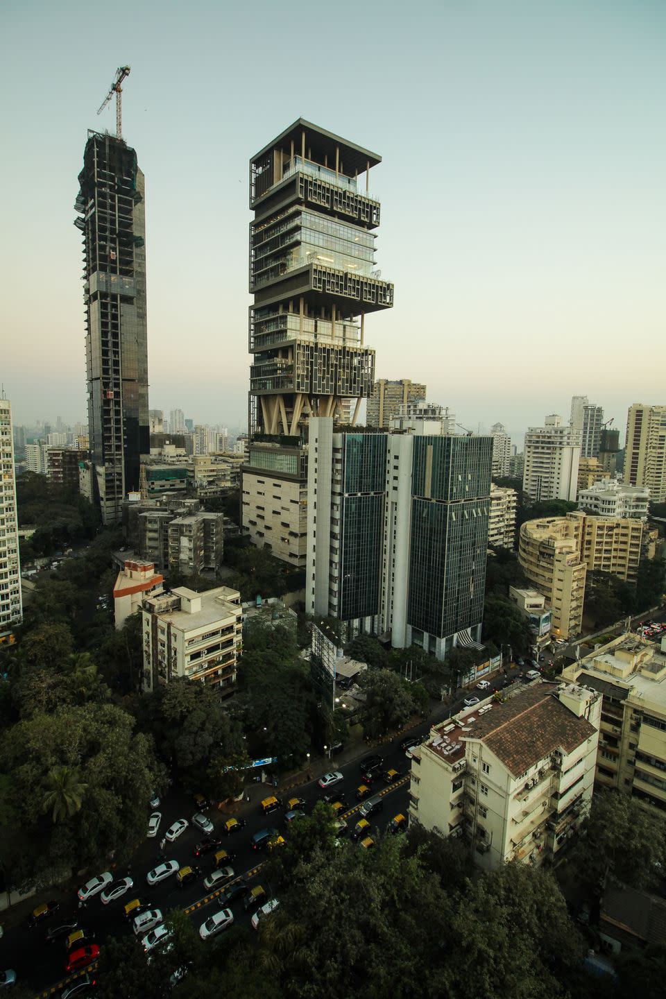 antilia and mumbai skyline