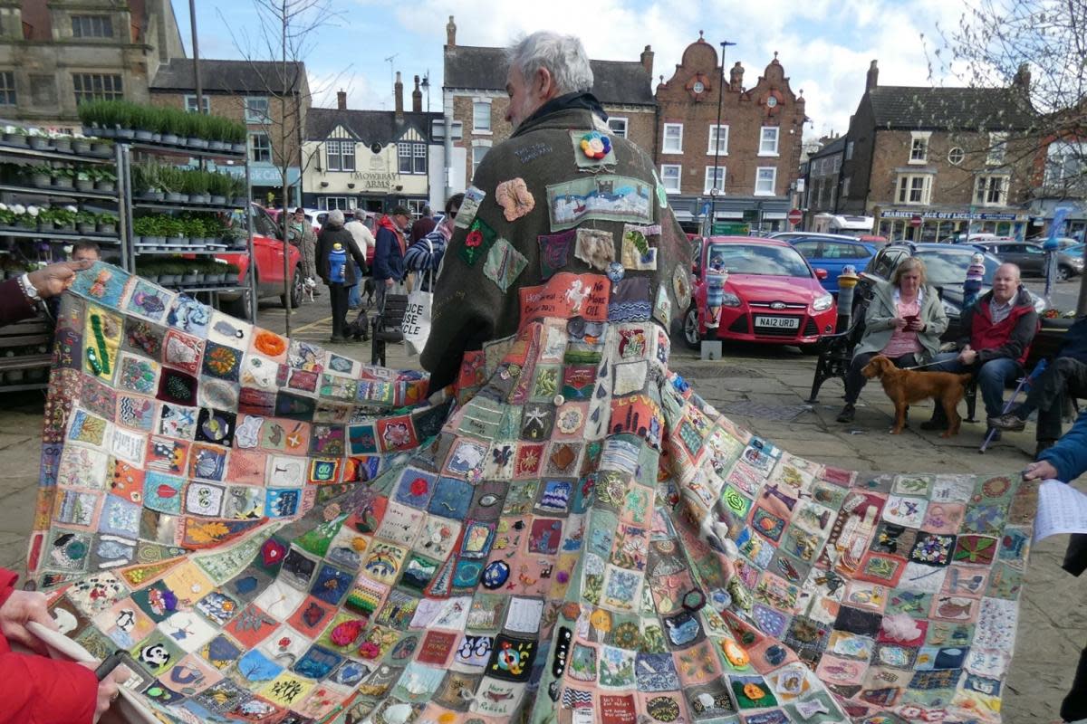 The Coat of Hopes on display in Thirsk Market Place <i>(Image: Holy Rood House)</i>