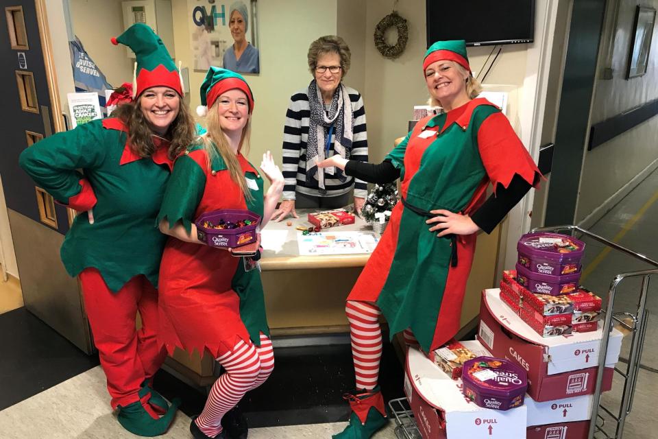 Tins of Quality Streets are delivered to hospital workers in Sussex (The East Grinstead Mums' Facebook group )