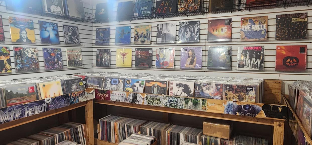 Records on display at Sky Valley Records