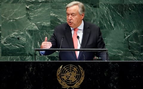 United Nations Secretary-General Antonio Guterres  - Credit: Richard Drew/AP